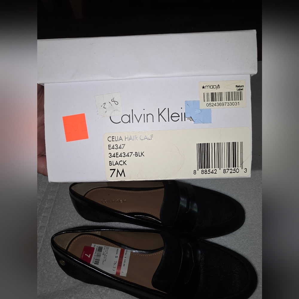 Calvin Klein Celia Hair Calf loafers, women's size 7